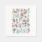 アルファベットABCストーリーブックキッズ赤ちゃんシャワー スタンダードカクテルナプキン (正面)