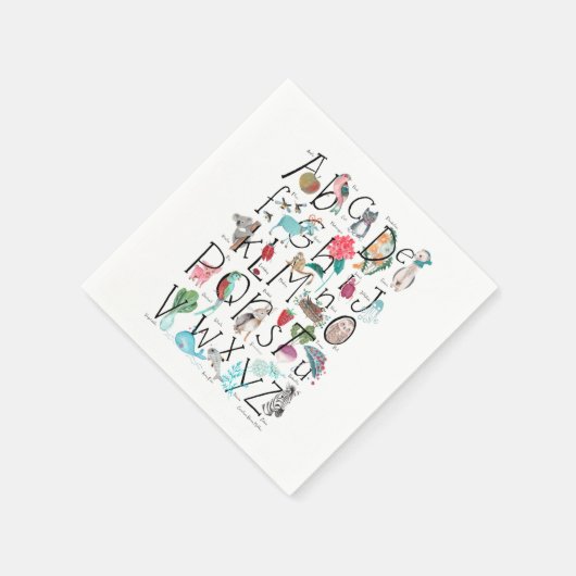 アルファベットABCストーリーブックキッズ赤ちゃんシャワー スタンダードカクテルナプキン (角)