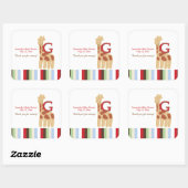 アルファベットABCスープ（キリン）スクエアお願いステッカー スクエアシール (シート)