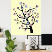 アルファベットABCツリーカスタムプリント ポスター (ホームオフィス)