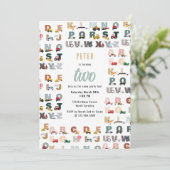 アルファベットABCトラック、車の子供の誕生日 招待状 (スタンド正面)