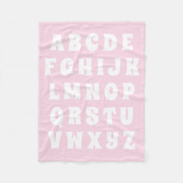 アルファベットAbcパターンピンクの白い子供の部屋の装飾 フリースブランケット