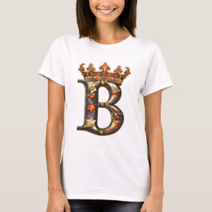 アルファベットbと王冠 tシャツ
