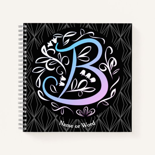 アルファベットBモノグラム手書き ノートブック (正面)