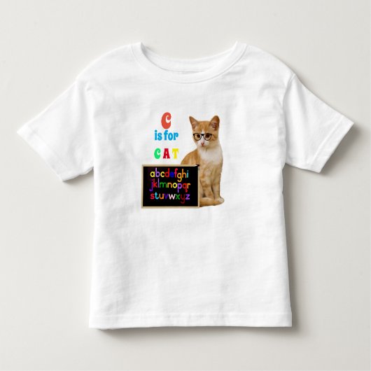 アルファベットCはCat用 トドラーTシャツ (正面)