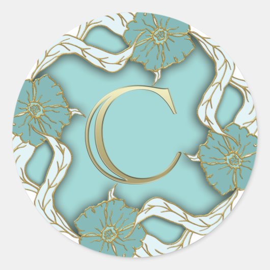 アルファベットcモノグラム ラウンドシール (正面)