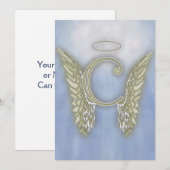 アルファベットC エンジェルモノグラム 招待状 (正面/裏面)