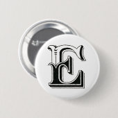 アルファベットe,文字e,モノグラムe,文字e 缶バッジ (正面&裏面)