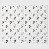 アルファベットFの花と蝶のモノグラム ラッピングペーパー (フラット)