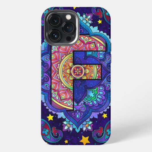 アルファベットFマンダラ iPhoneケース (裏面)
