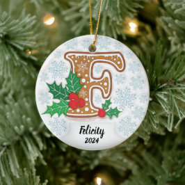 アルファベットF オーダーメイド 名前 クリスマス セラミックオーナメント