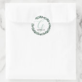 アルファベットG モノグラム オーダーメイド 名前 ミニマル ボタニカル ラウンドシール (バッグ)