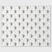 アルファベットIの花と蝶のモノグラム ラッピングペーパー (フラット)