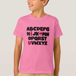 アルファベットIラブU Tシャツ