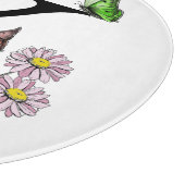 アルファベットKの花と蝶の水彩モノグラム カッティングボード (角)