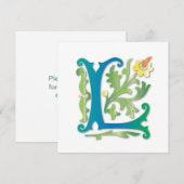 アルファベットLのモノグラム フルールドリス 招待状 (正面/裏面)