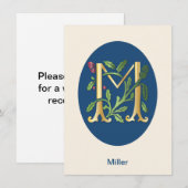 アルファベットMのモノグラム フルールドリス 招待状 (正面/裏面)