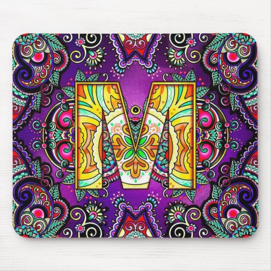 アルファベットM曼荼羅 マウスパッド (正面)