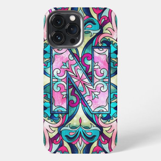アルファベットN曼荼羅 iPhoneケース (裏面)
