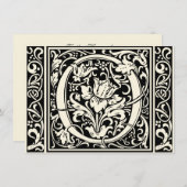 アルファベットO 中世 メディアン ミニマル アート・ヌーボー 招待状 (正面/裏面)