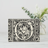 アルファベットO 中世 メディアン ミニマル アート・ヌーボー 招待状 (スタンド正面)