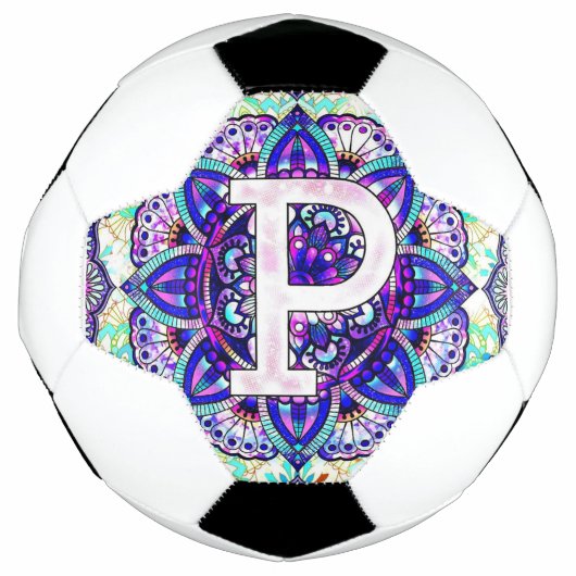 アルファベットPのマンダラ サッカーボール (正面)