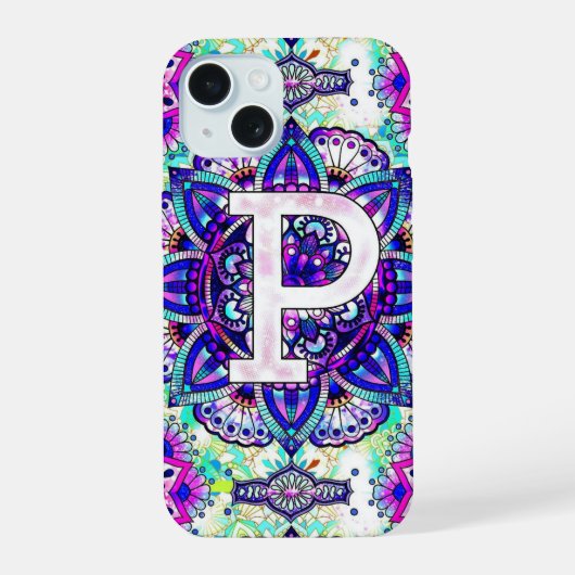 アルファベットP iPhone 15ケース (裏面)