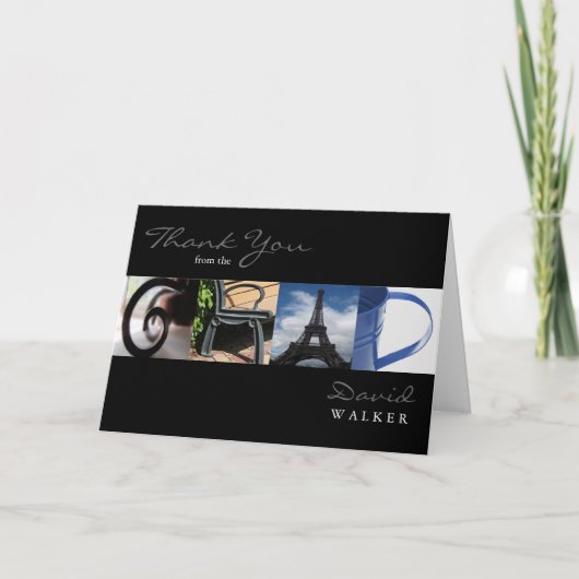 アルファベットPhotograpの卒業生カードからのありがとう サンキューカード (正面)