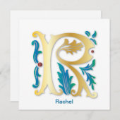 アルファベットRのモノグラム フルールドリス 招待状 (正面/裏面)