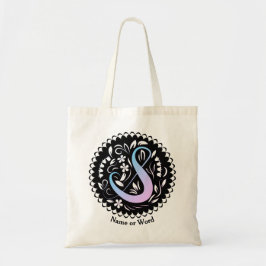 アルファベットSモノグラム手書き トートバッグ