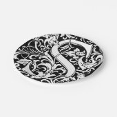 アルファベットS 中世のモノグラム アールヌーボー ペーパープレート (アングル)