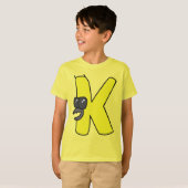 アルファベットTシャツ文字K Tシャツ (正面フル)