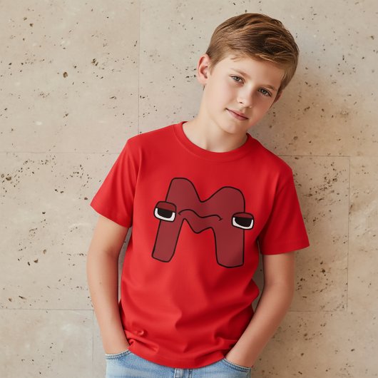 アルファベットTシャツ文字M Tシャツ