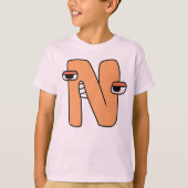 アルファベットTシャツ　レターN Tシャツ (正面)