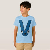アルファベットTシャツ 文字 V Tシャツ (正面フル)