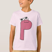 アルファベットTシャツ 文字P Tシャツ (正面)