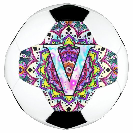 アルファベットV マンダラ サッカーボール (正面)