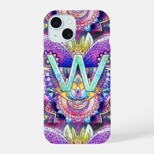 アルファベットW iPhone 15ケース (裏面)