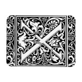 アルファベットX 中世の紋章 アールヌーボー マグネット (横)