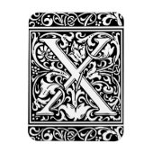 アルファベットX 中世の紋章 アールヌーボー マグネット (縦)