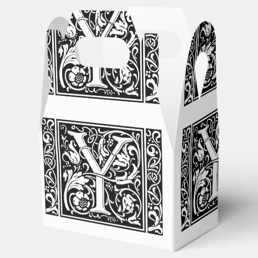 アルファベットYのメディエーバルモノグラム アールヌーボー フェイバーボックス (オープン)