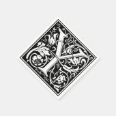 アルファベットY 中世モノグラム アールヌーボー スタンダードカクテルナプキン (角)