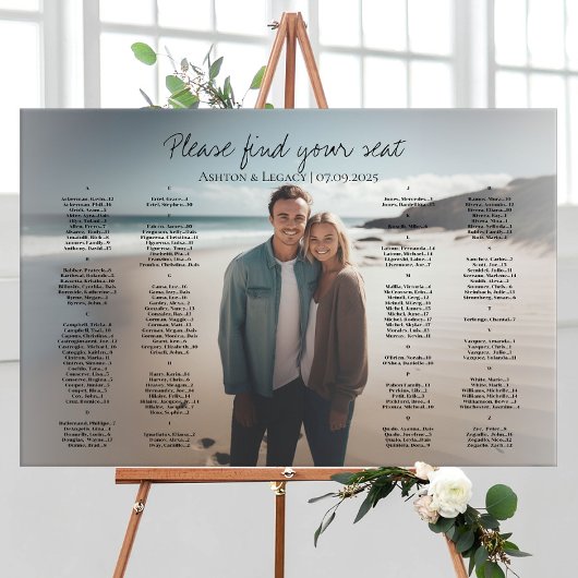 アルファベモダンル結婚ト写真の座席 ポスター