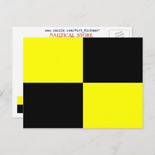 アルファベ航海のットフラグの信号文字L ポストカード (正面/裏面)