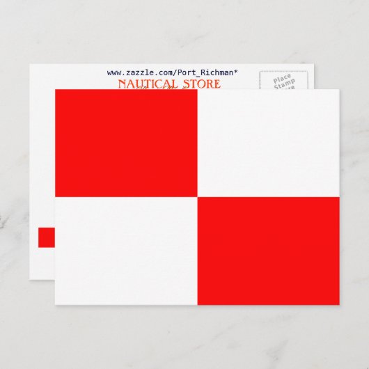 アルファベ航海のットフラグの信号文字U ポストカード (正面/裏面)