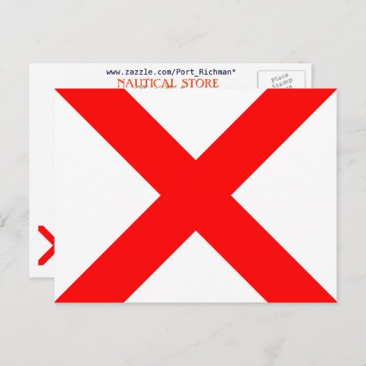 アルファベ航海のットフラグの信号文字V ポストカード (正面/裏面)