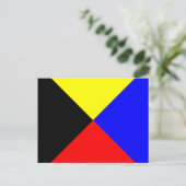 アルファベ航海のットフラグの信号文字Z ポストカード (スタンド正面)