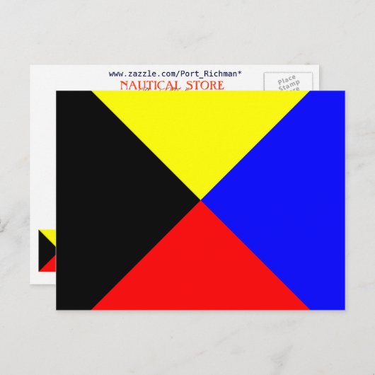 アルファベ航海のットフラグの信号文字Z ポストカード (正面/裏面)