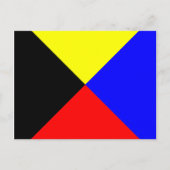 アルファベ航海のットフラグの信号文字Z ポストカード (正面)