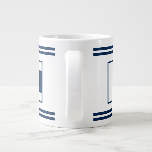 アルファベ航海のット文字の名前をカスタムする ジャンボコーヒーマグカップ (裏面)